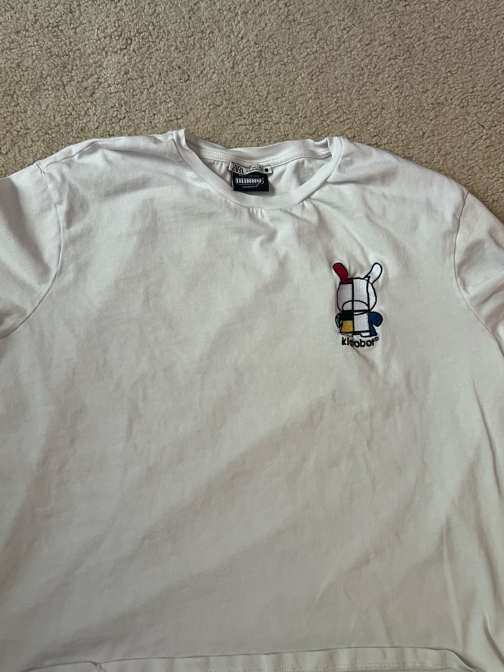Kidrobot Mondrian Dunny Shirt Womens L Pink Zara Collab Tee Graphic Cotton